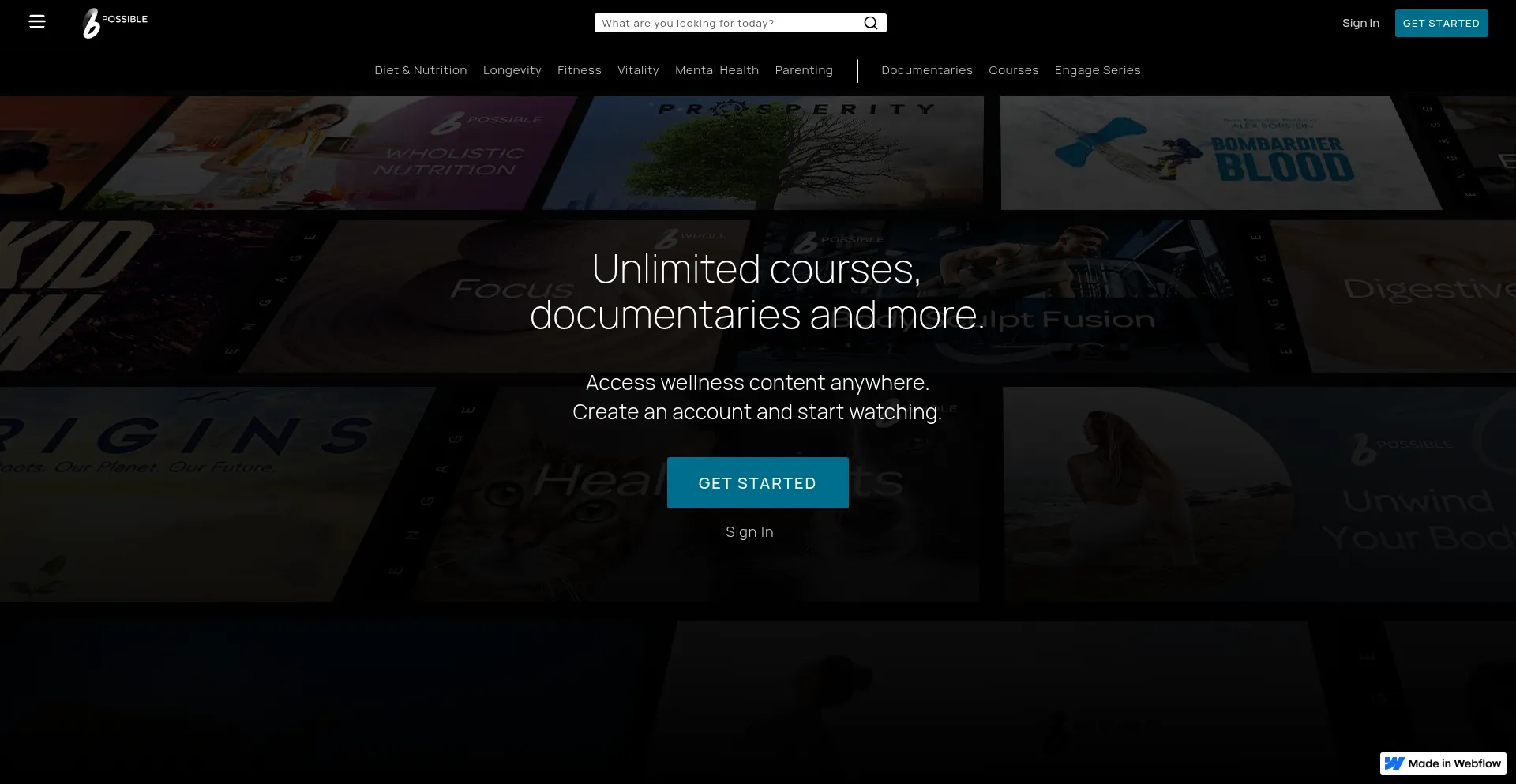 Website screenshot of Bpossible.com
