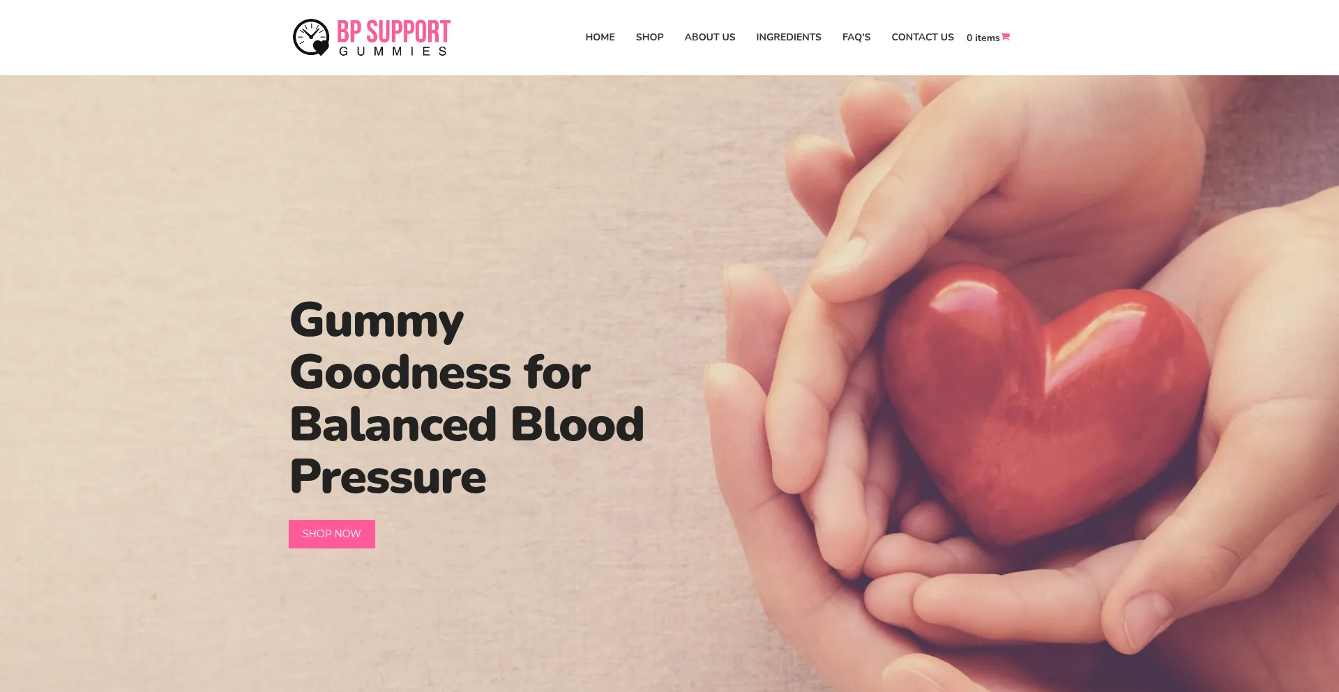 Website screenshot of Bpsupportgummies.com