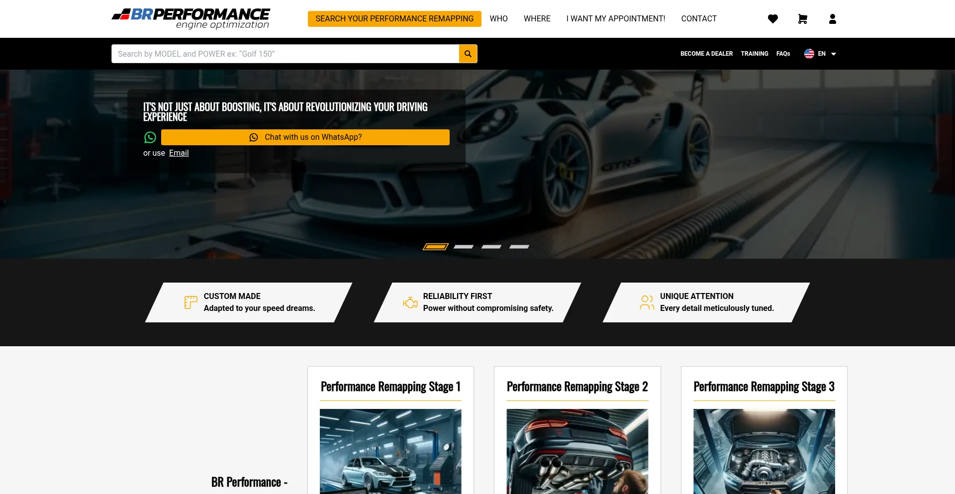 Website screenshot of Br-performance.es