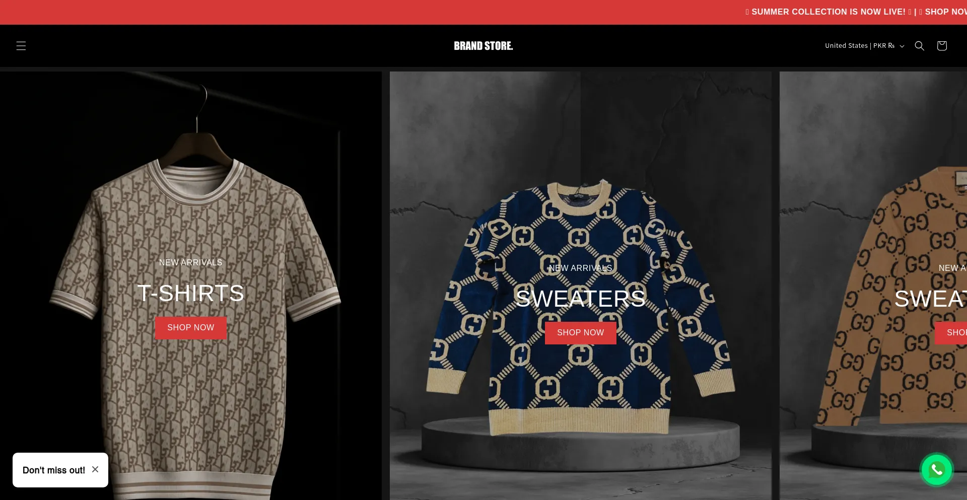 Website screenshot of Brandstoremm.com