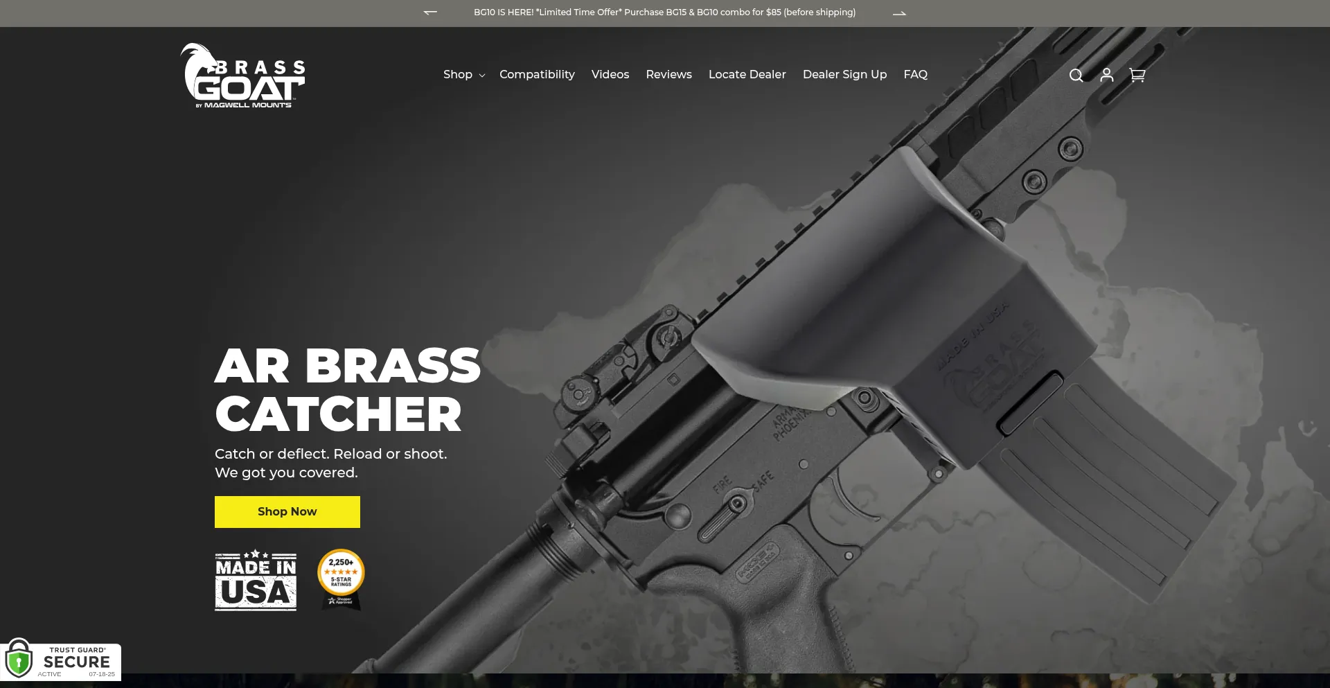 Website screenshot of Brassgoat.com