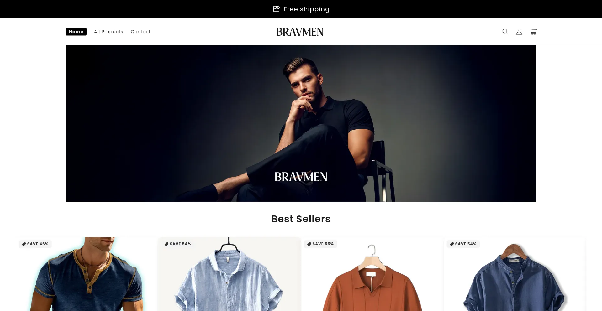 Website screenshot of Bravmen.co.uk