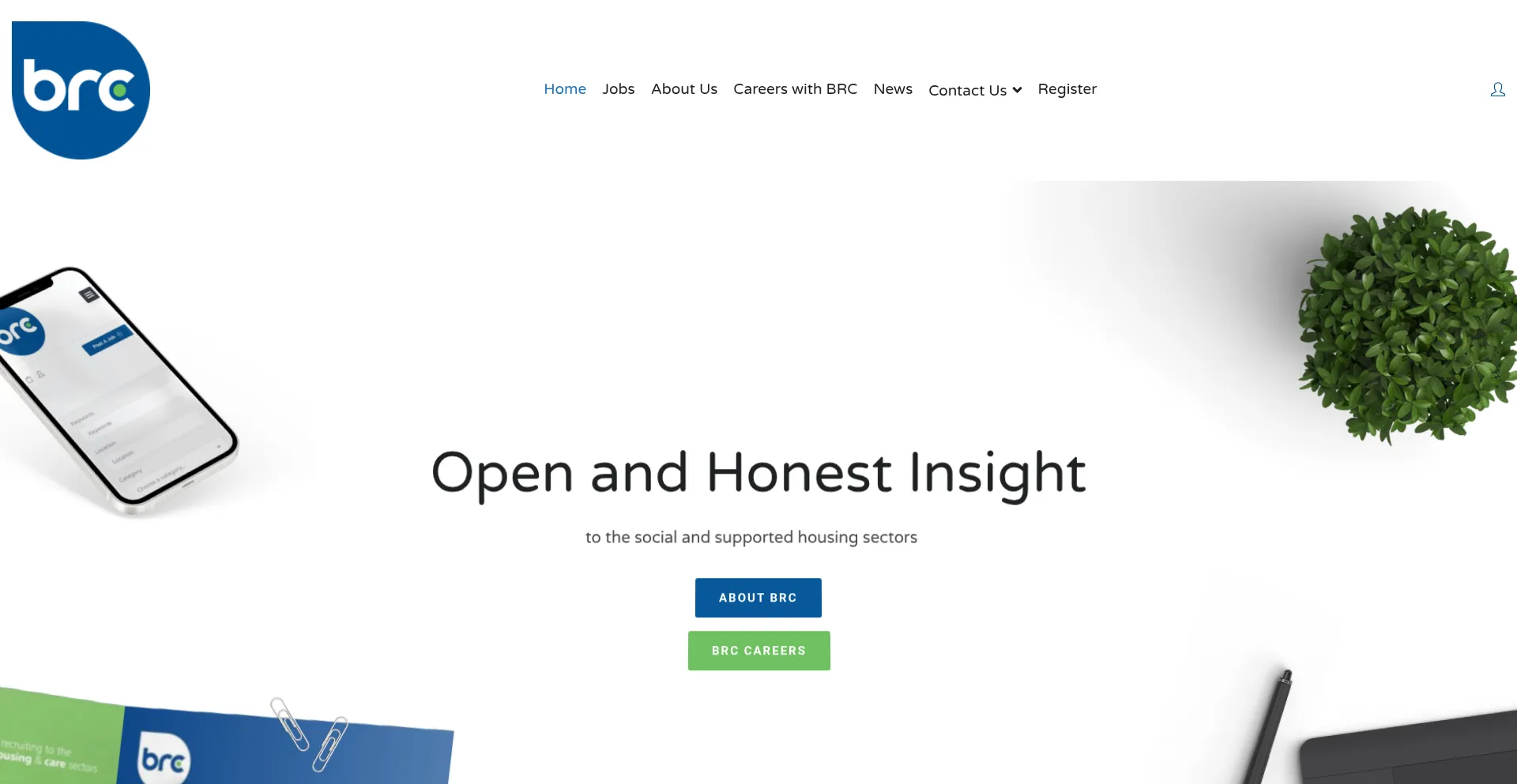 Website screenshot of Brcjobs.com