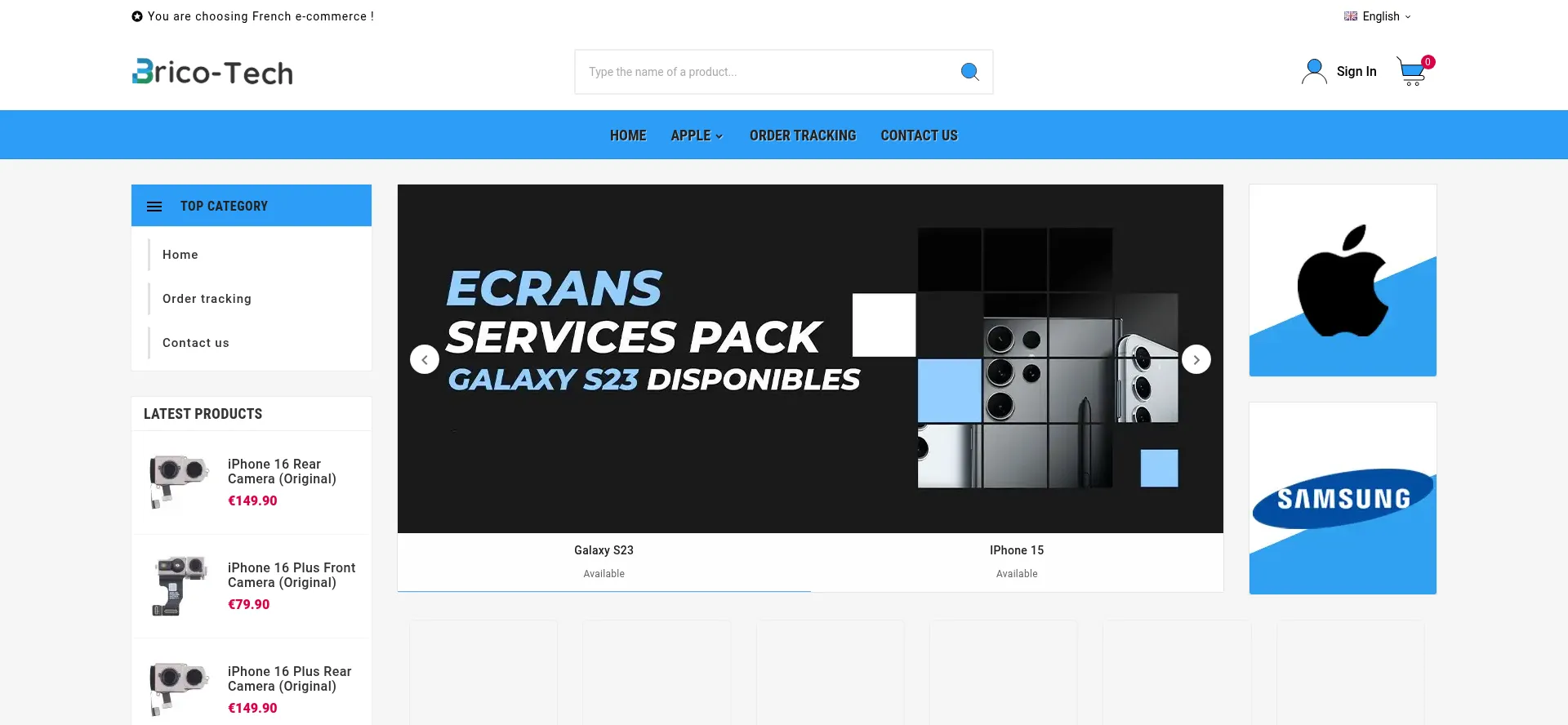 Website screenshot of Brico-tech.com