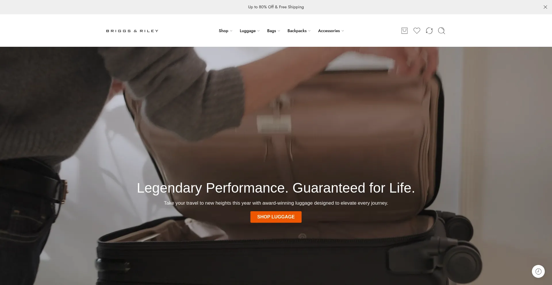 Website screenshot of Briggsrileystore.com