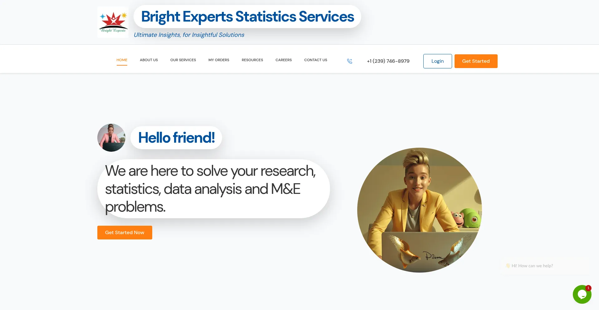 Website screenshot of Brightexpertsservices.com