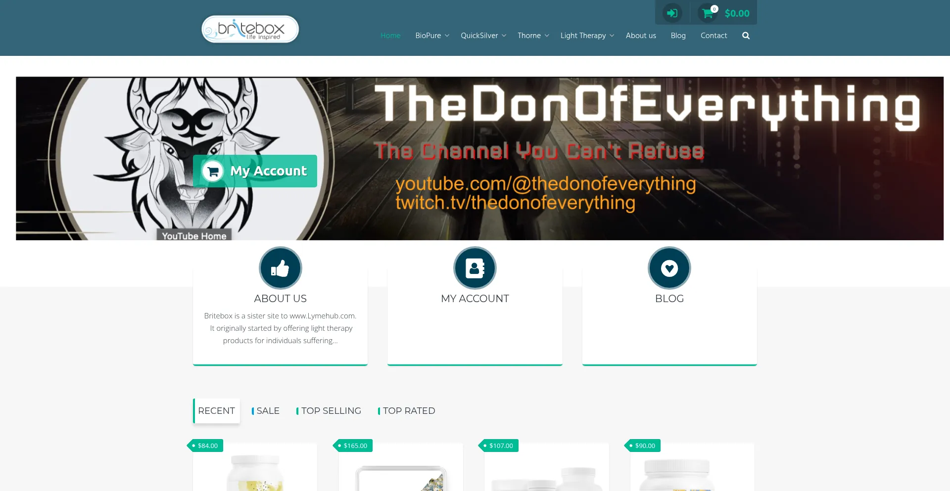 Website screenshot of Britebox.com