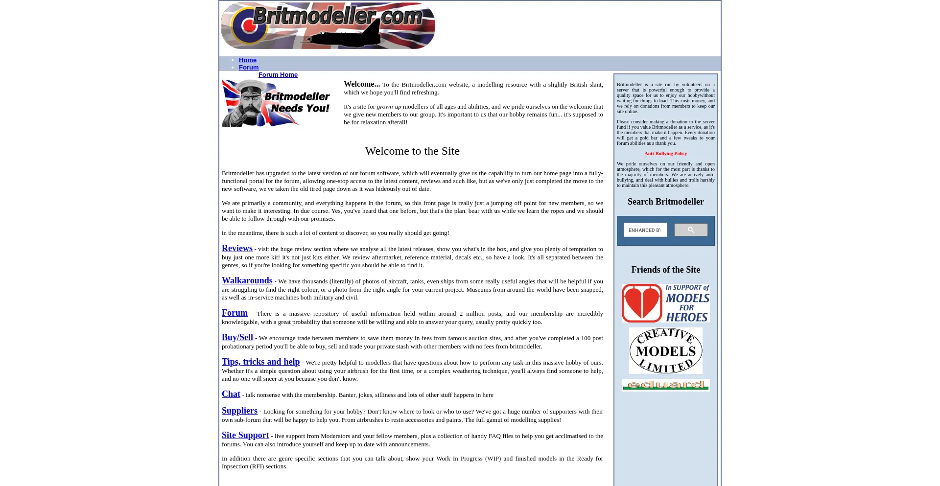 Website screenshot of Britmodeller.com