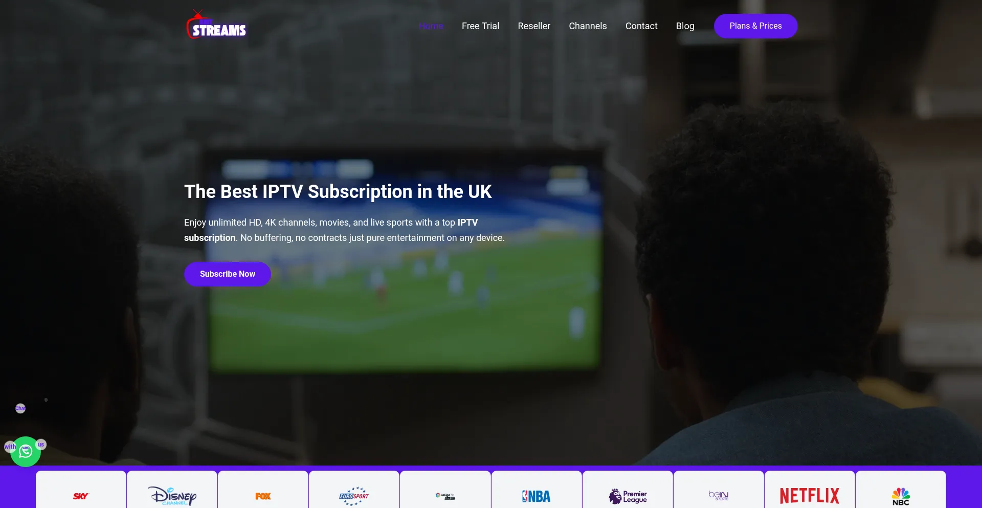 Website screenshot of Britstreams.uk