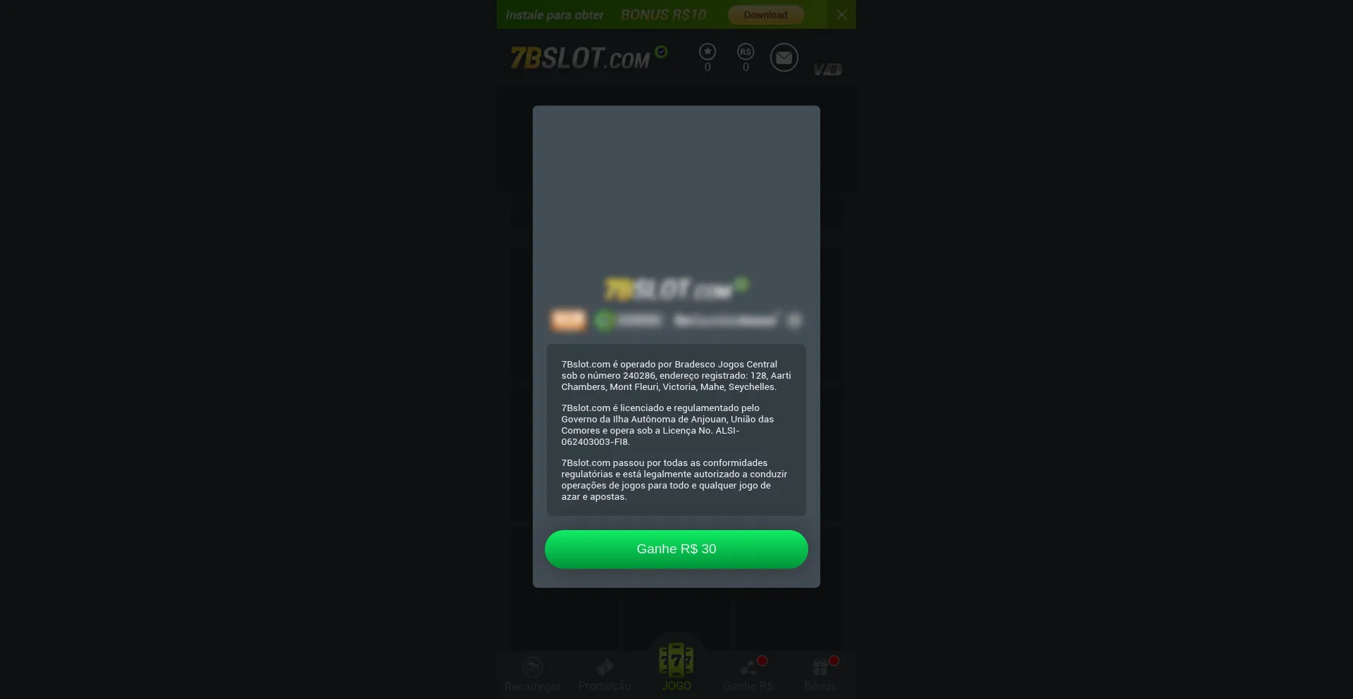 Website screenshot of Brl77.com