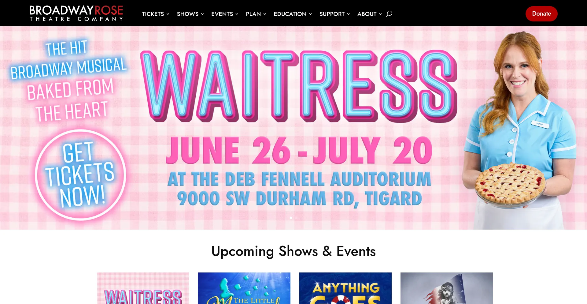 Website screenshot of Broadwayrose.org