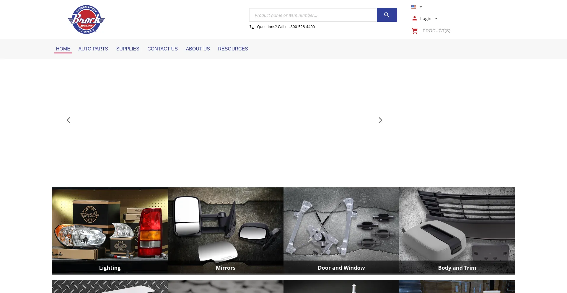 Website screenshot of Brocksupply.com