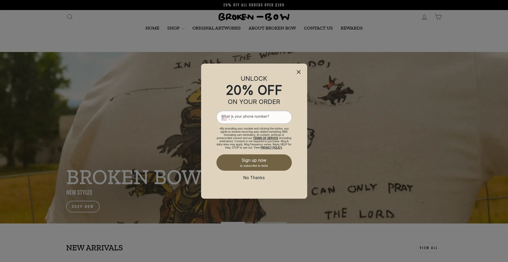Brokenbowshop.com Screenshot