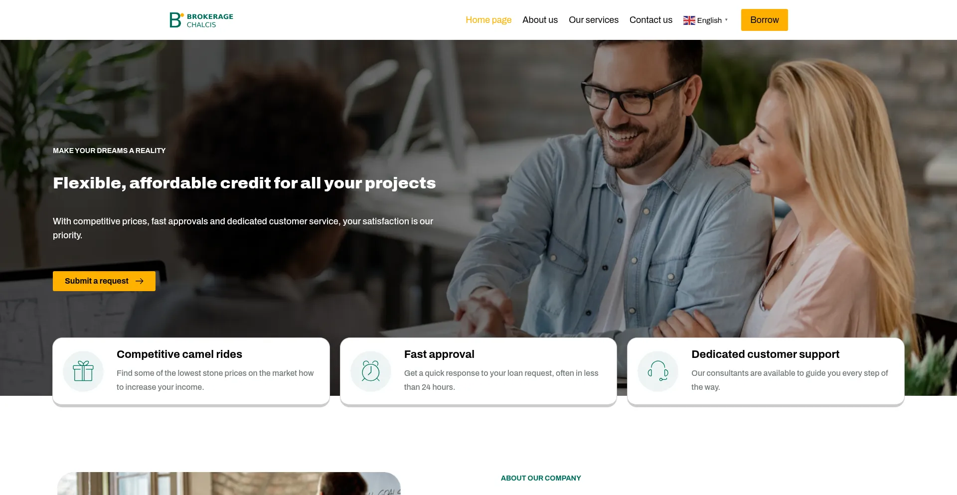 Website screenshot of Brokerage-chalcis.com