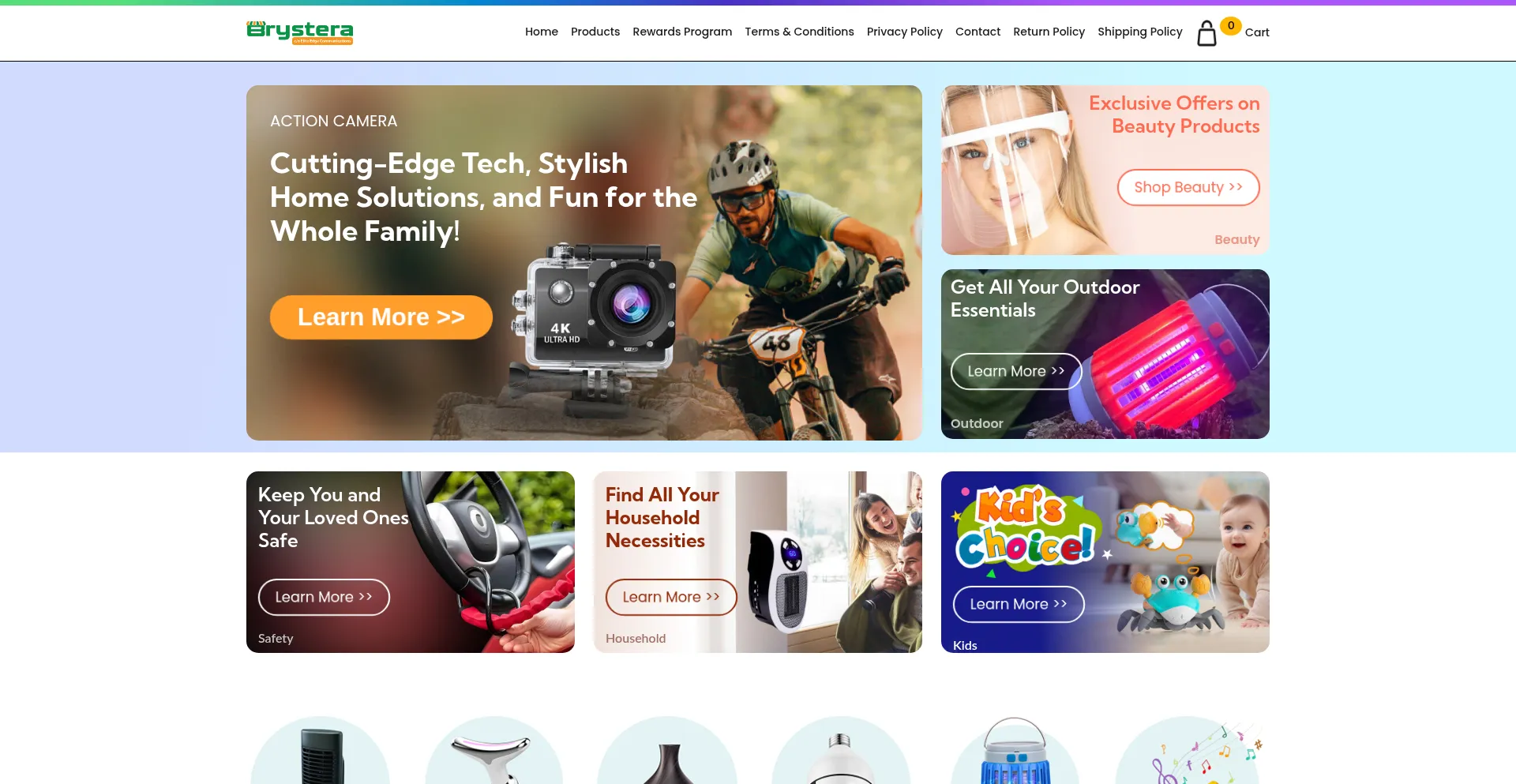 Website screenshot of Brystera.com