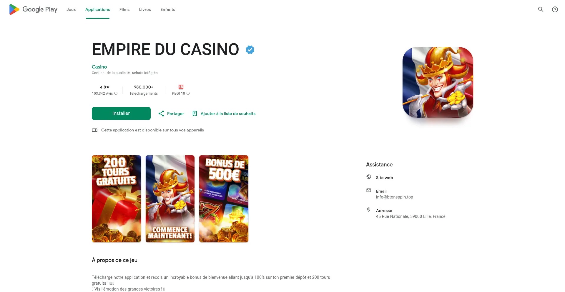 Website screenshot of Btonsppin.top