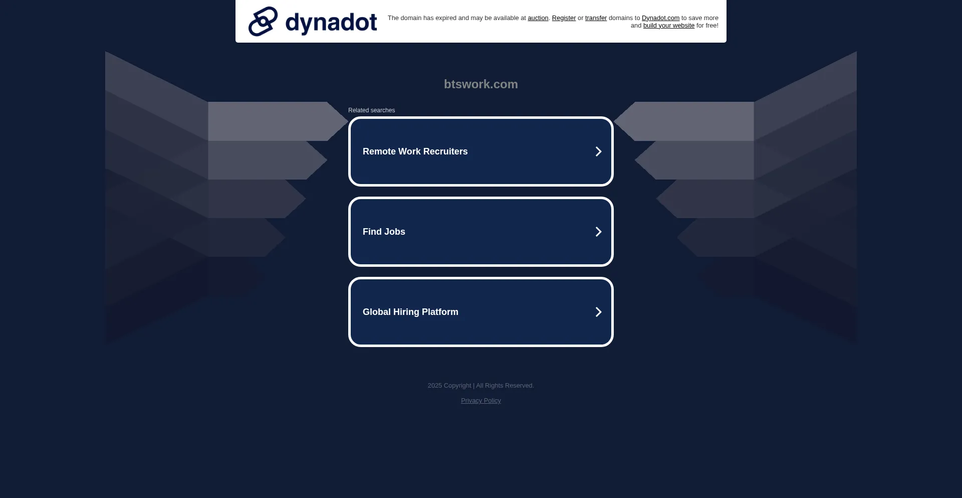 Website screenshot of Btswork.com
