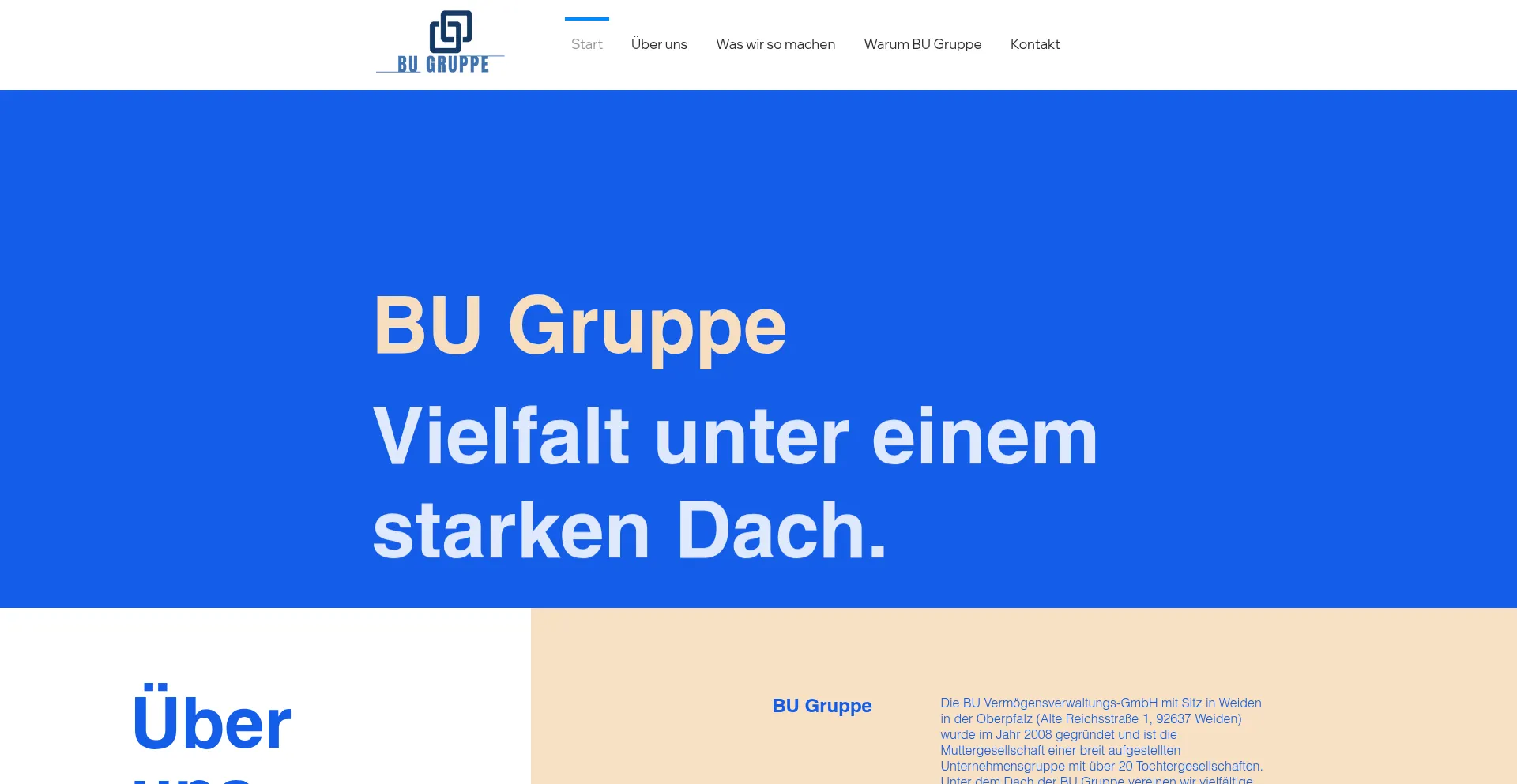 Website screenshot of Bu-gruppe.com