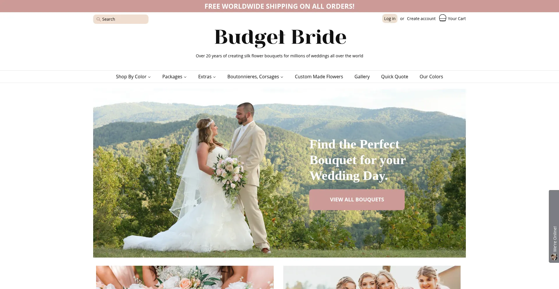 Website screenshot of Budget-bride.com