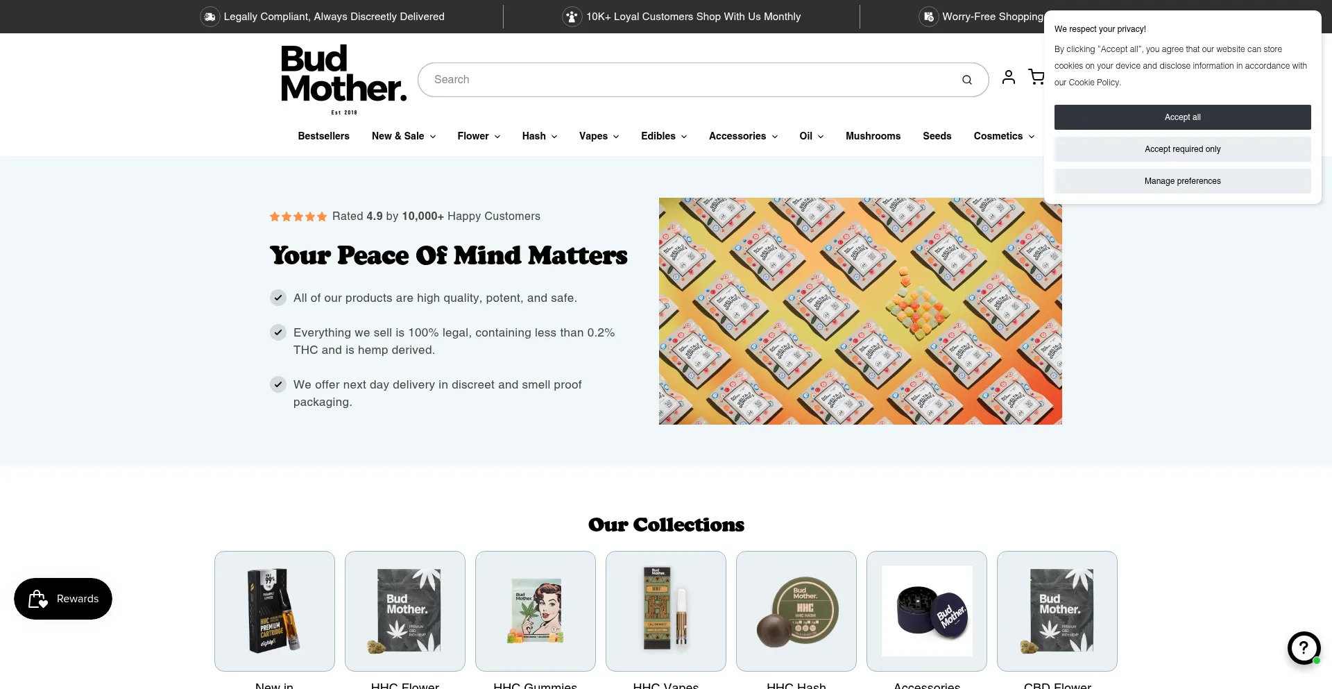 Website screenshot of Budmother.com