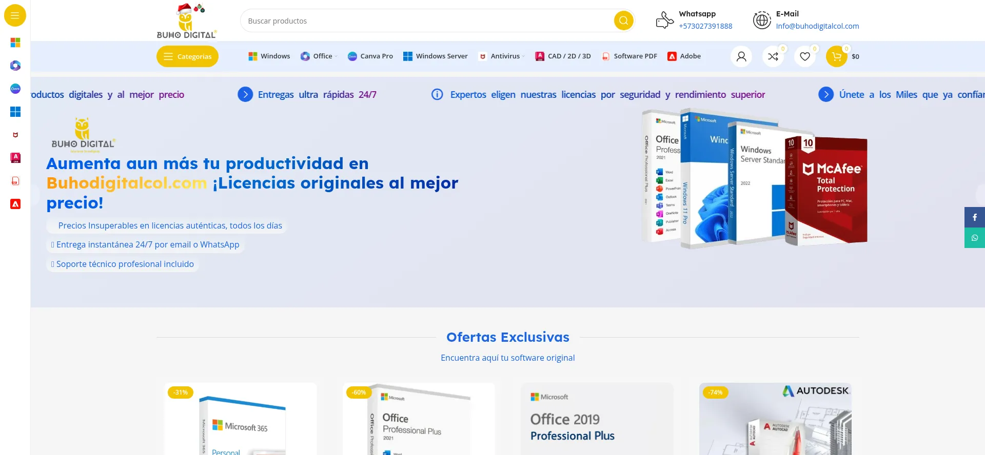 Website screenshot of Buhodigitalcol.com