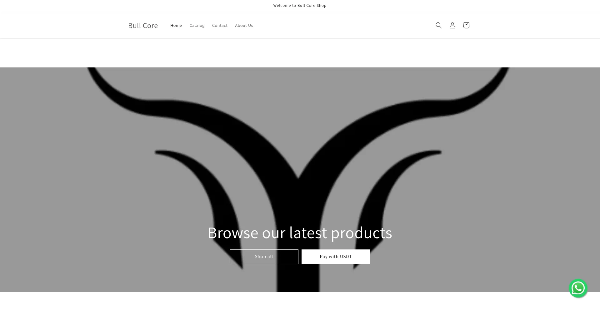 Website screenshot of Bullcore.shop