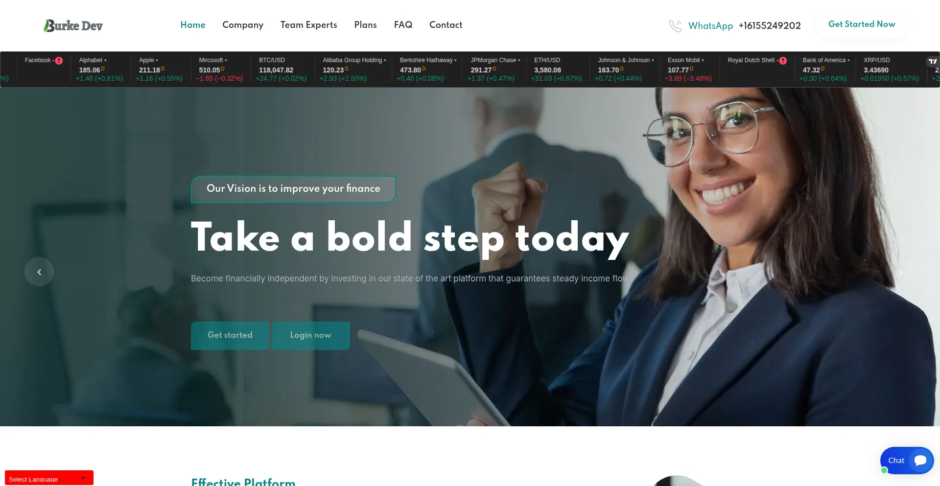 Website screenshot of Burkedevfx.com