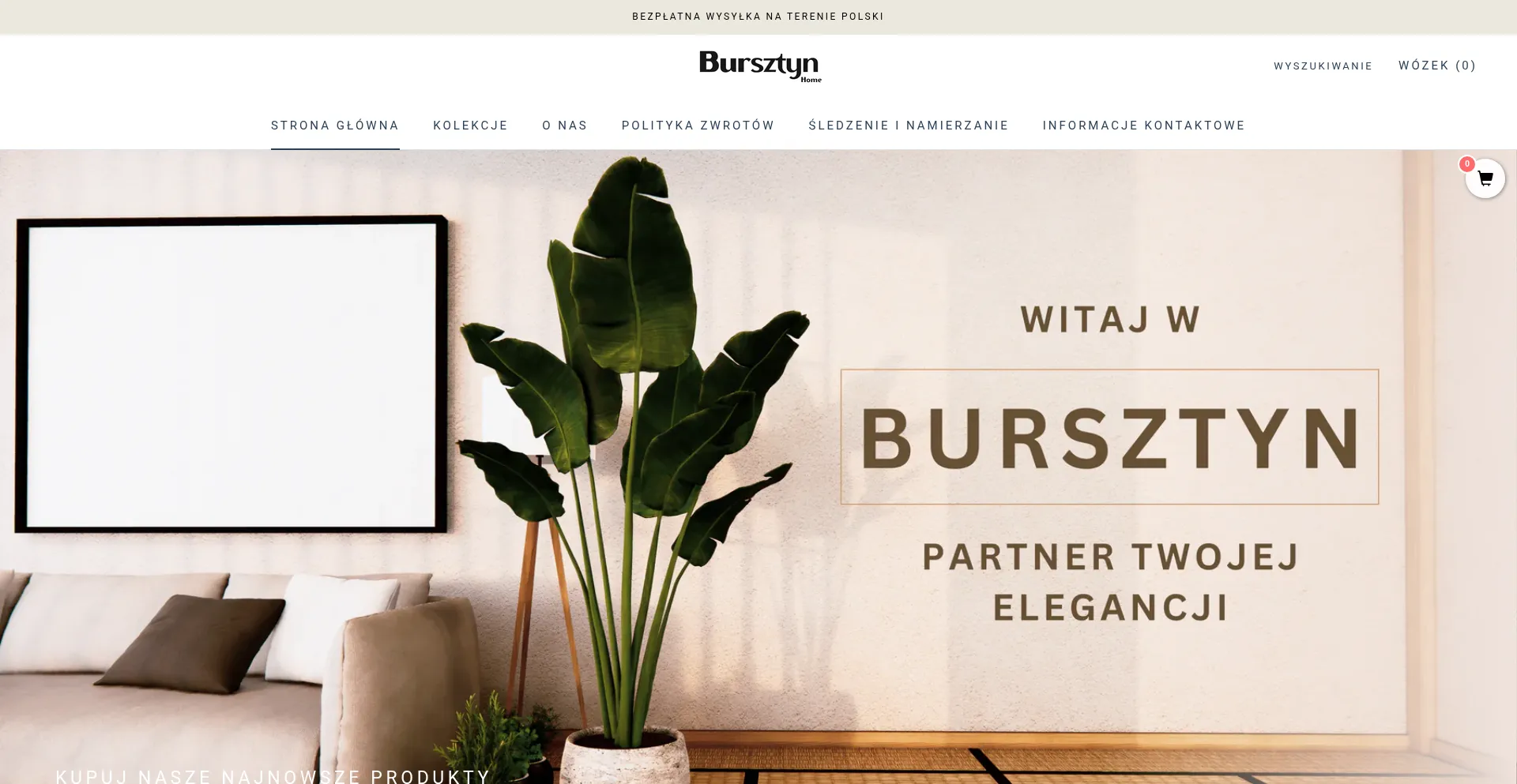 Website screenshot of Bursztynhome.com