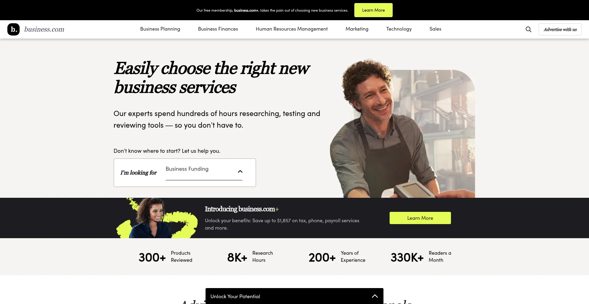 Website screenshot of Business.com