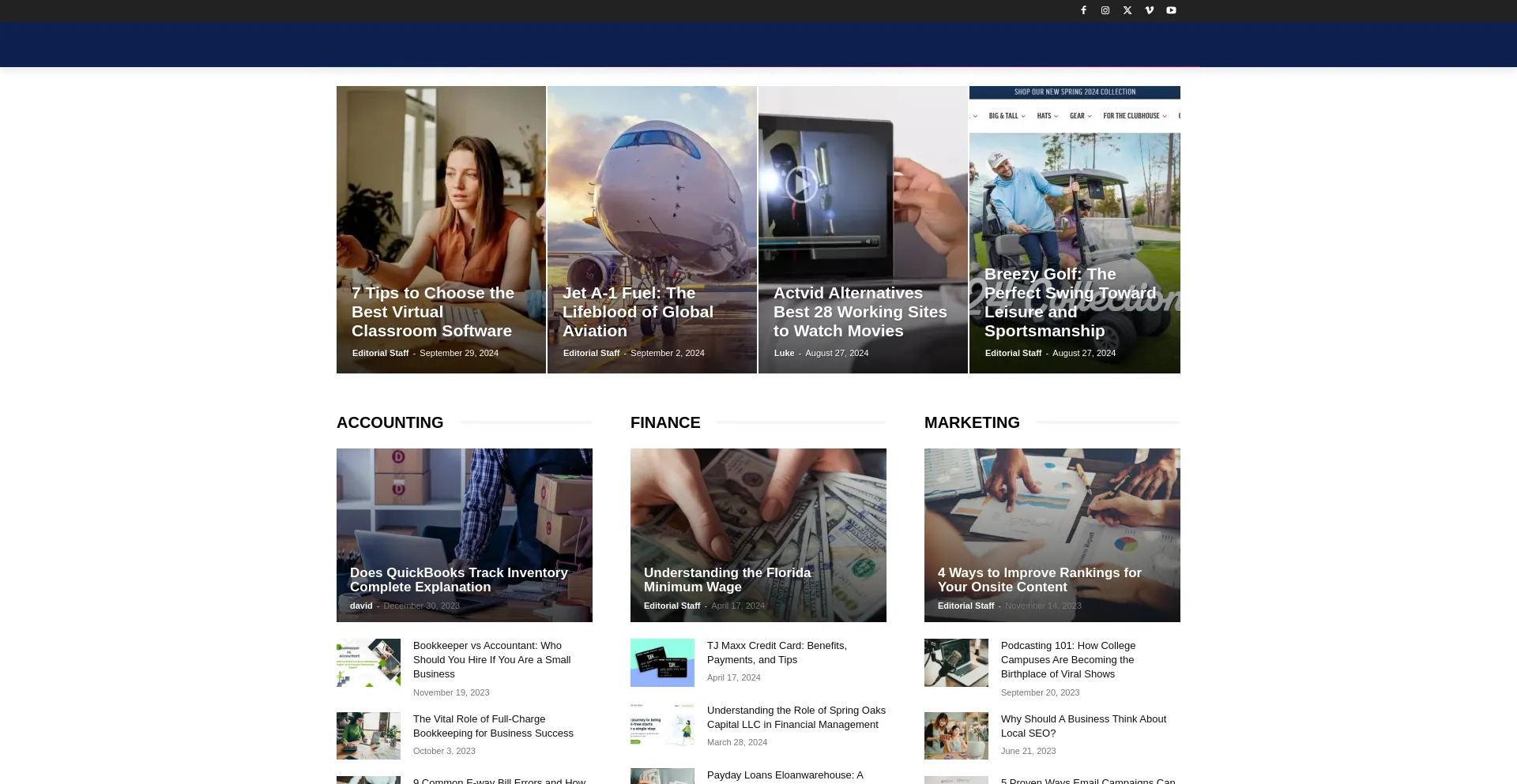 Website screenshot of Businessmagazine.io