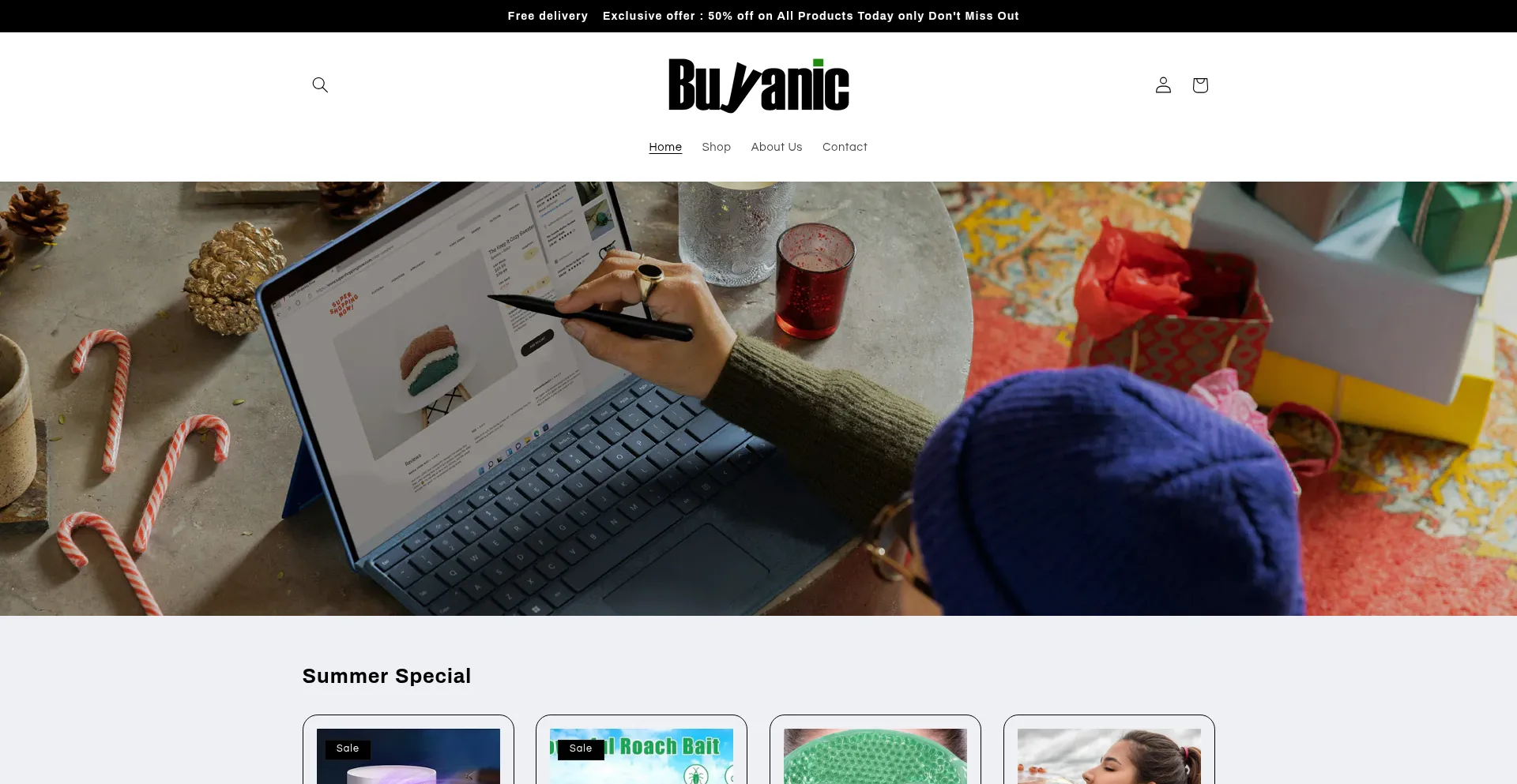 Website screenshot of Buyanic.shop