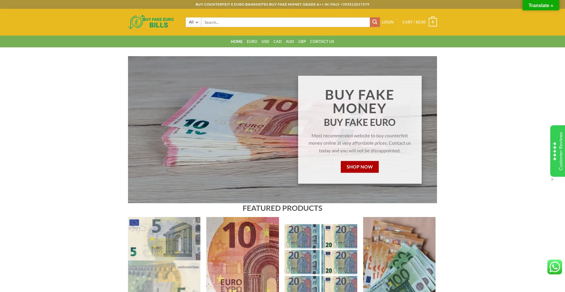 Buyfakeurobills.com Screenshot