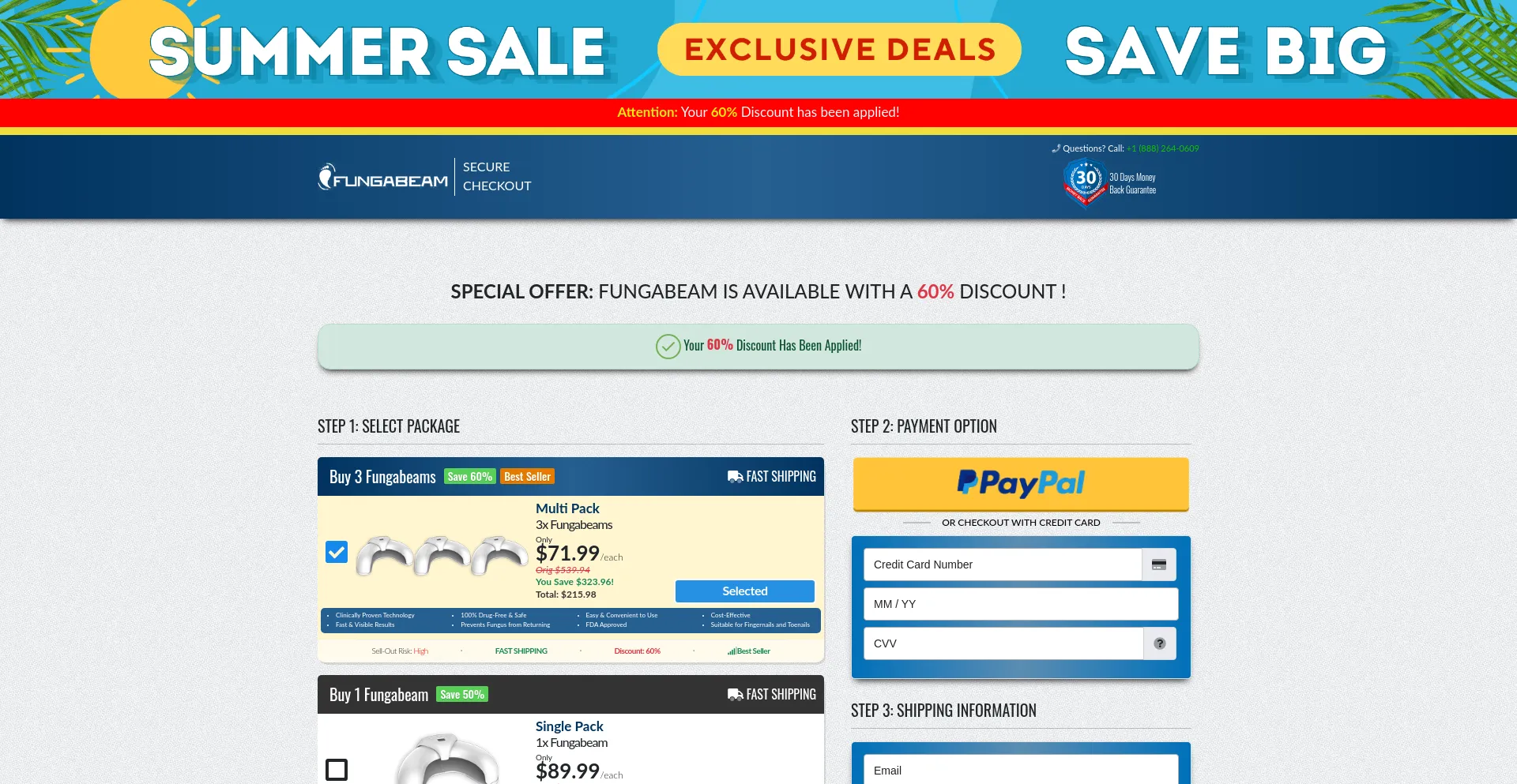 Website screenshot of Buyfungabeam.com
