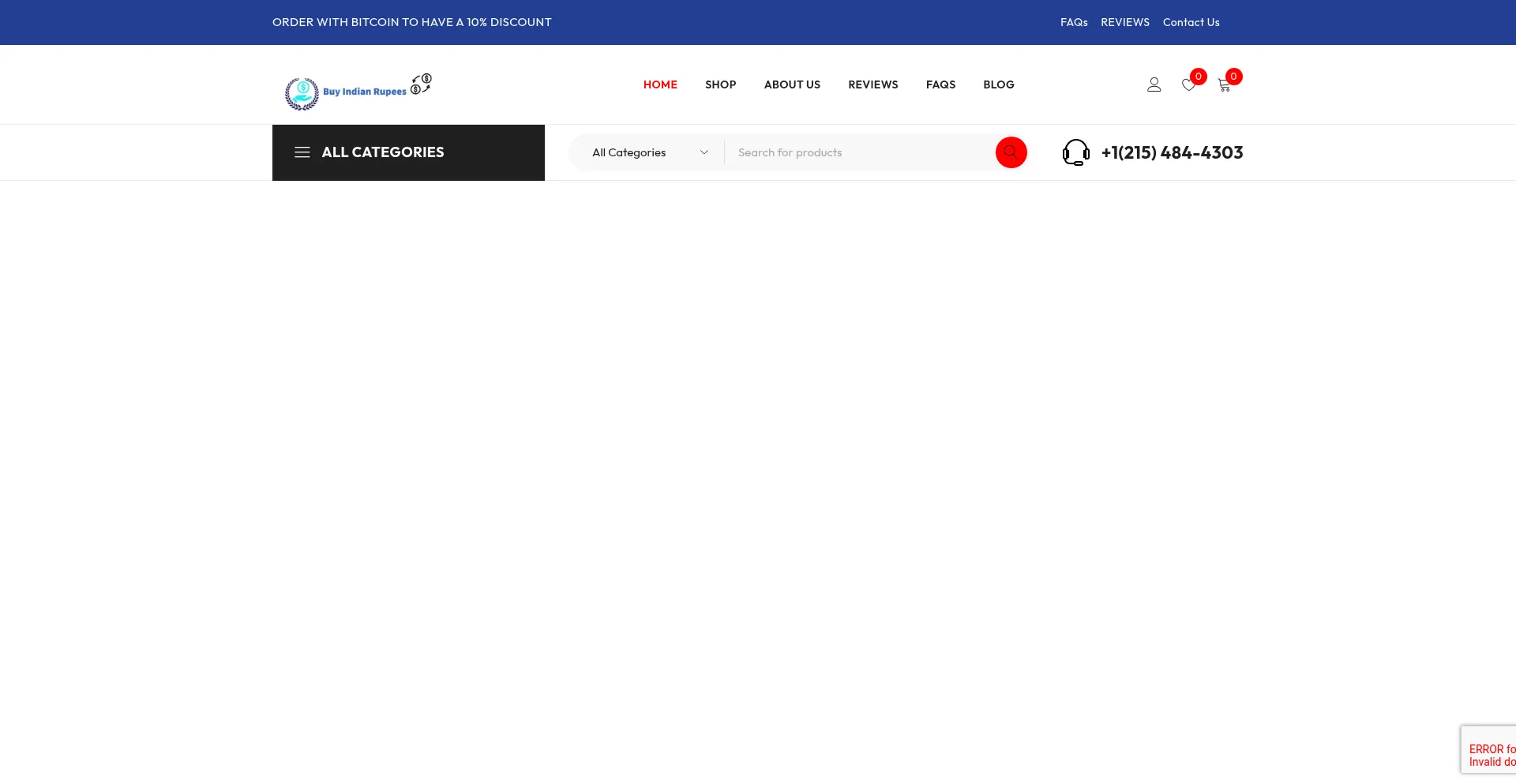 Website screenshot of Buyindianrupees.com
