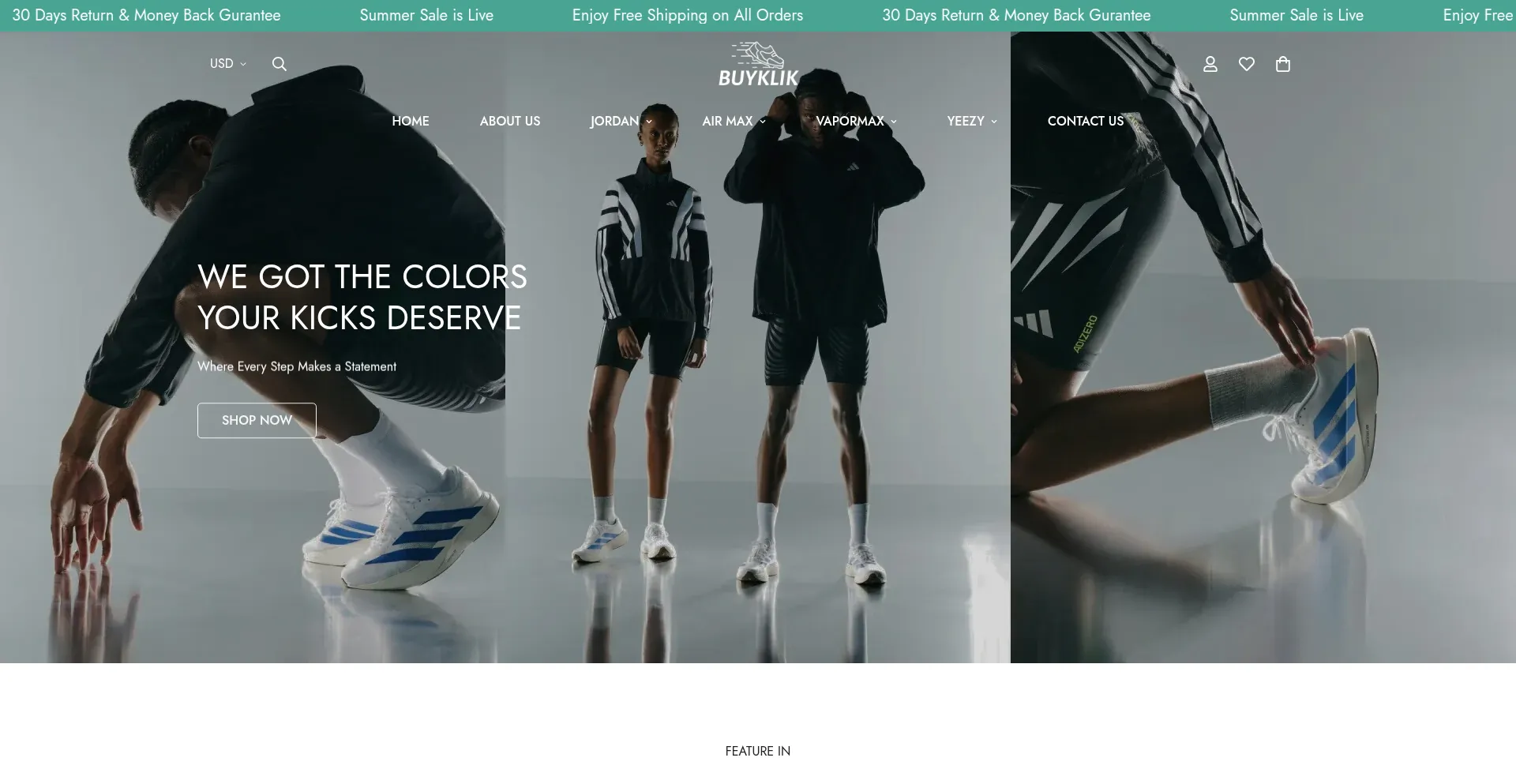 Website screenshot of Buyklik.com