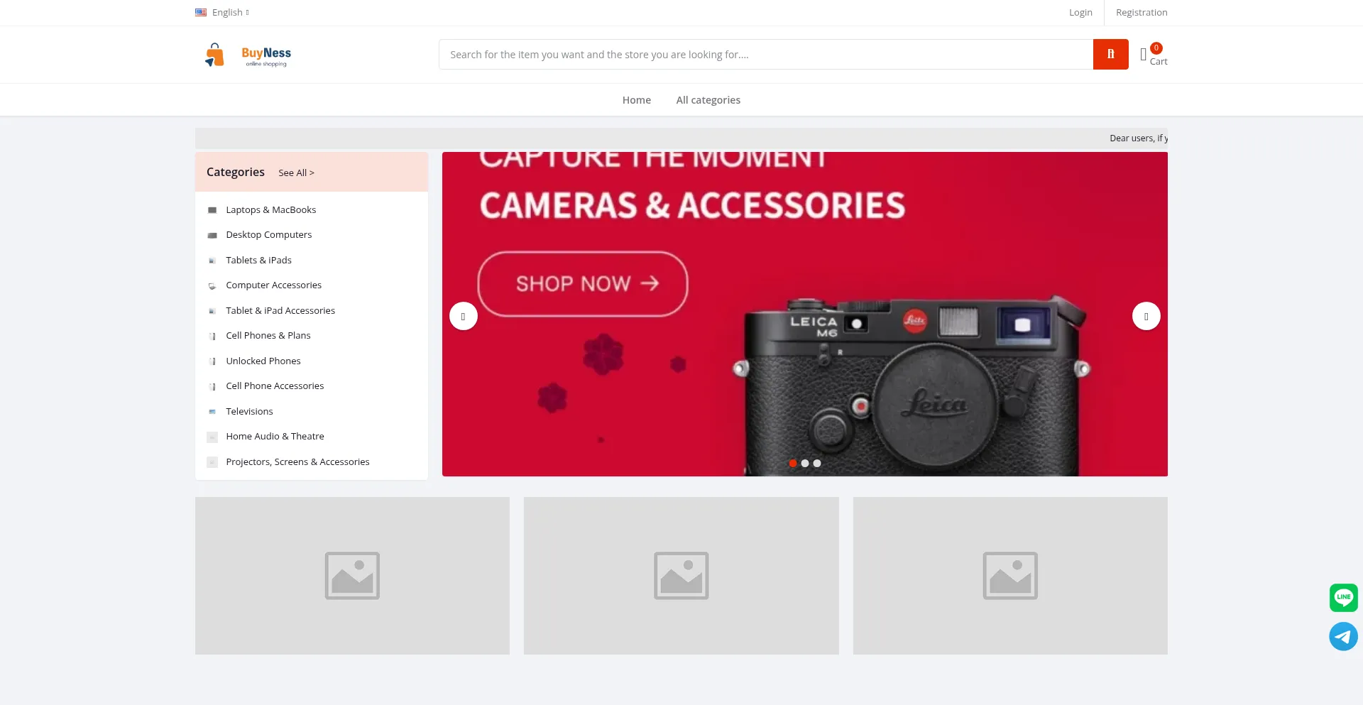 Website screenshot of Buyneess.com