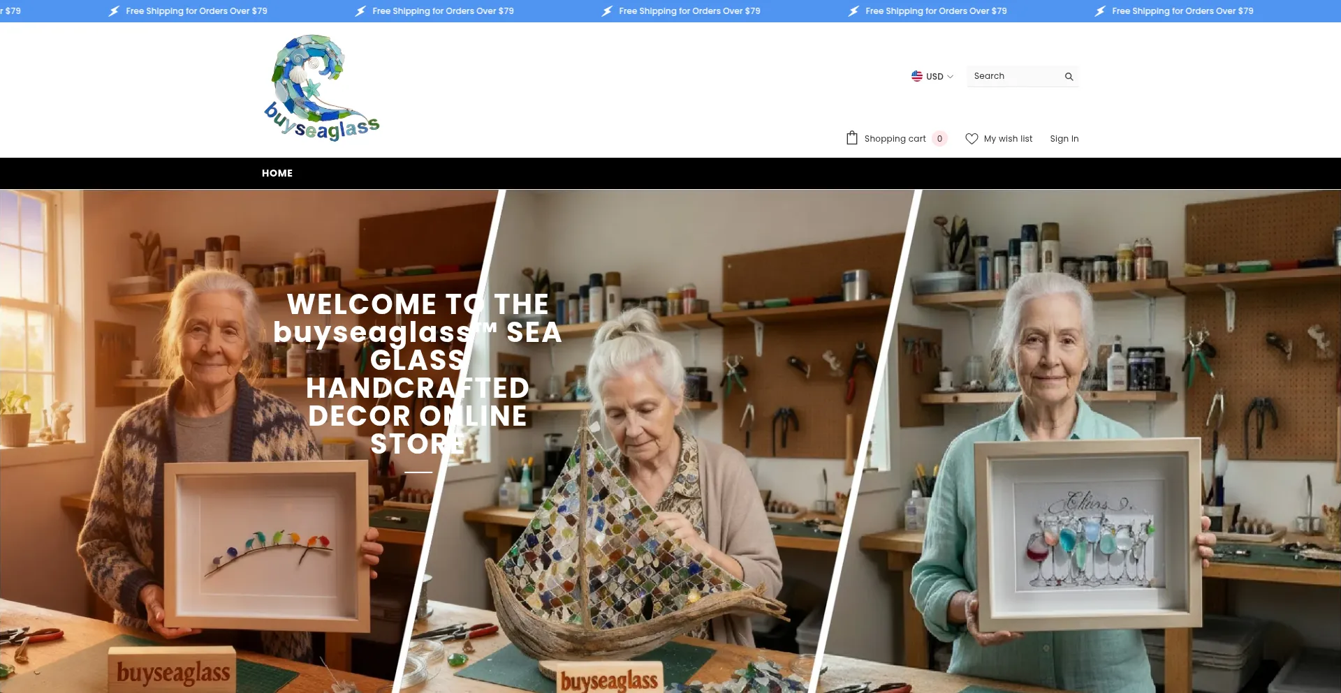 Buyseaglass.com Screenshot