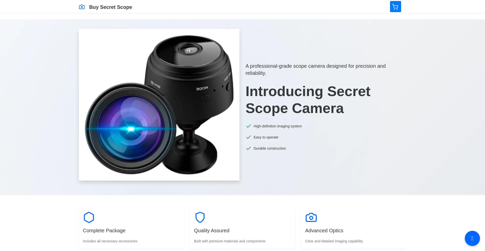 Website screenshot of Buysecretscope.com