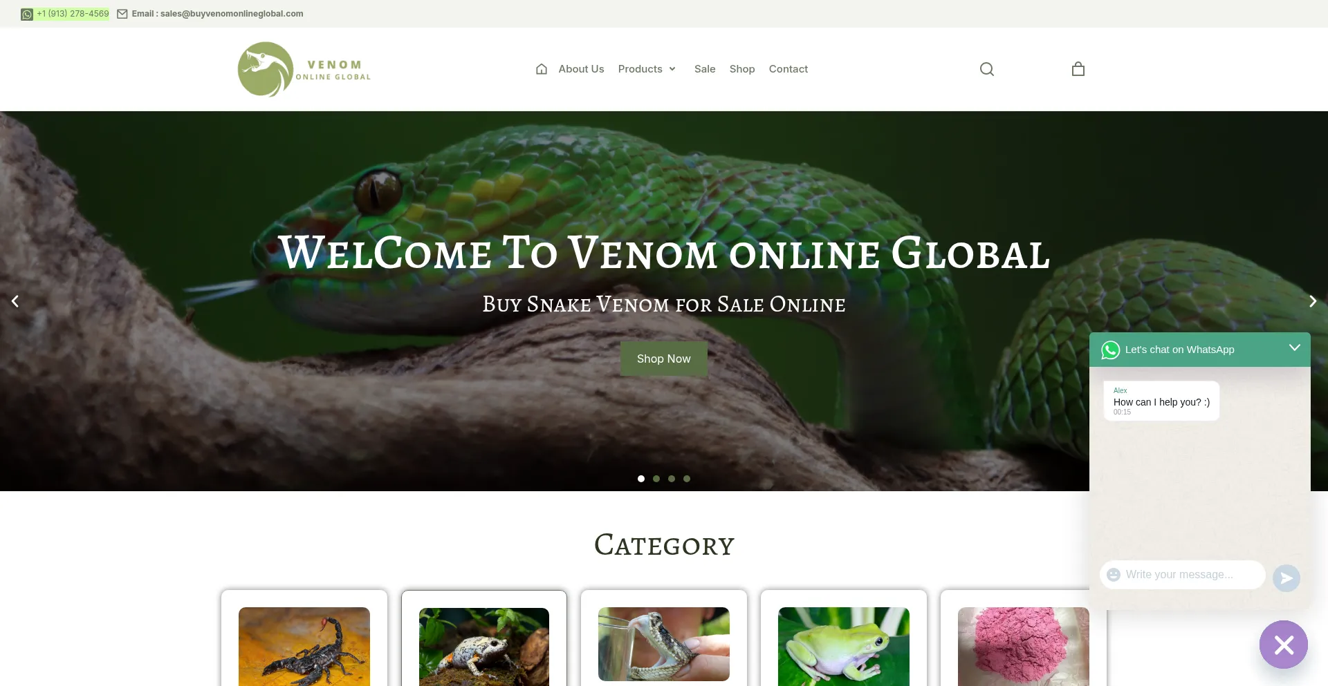 Website screenshot of Buyvenomonlineglobal.com