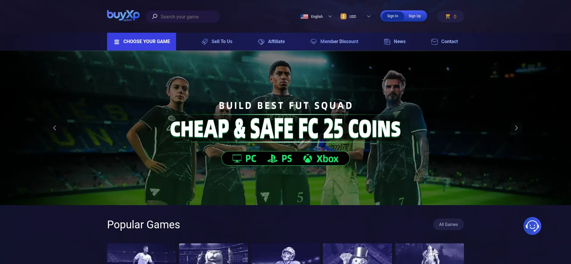 Website screenshot of Buyxp.com