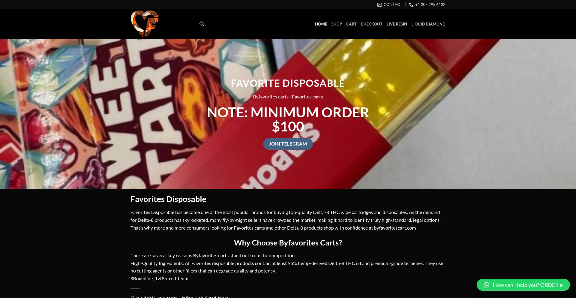 Website screenshot of Byfavoritescart.com