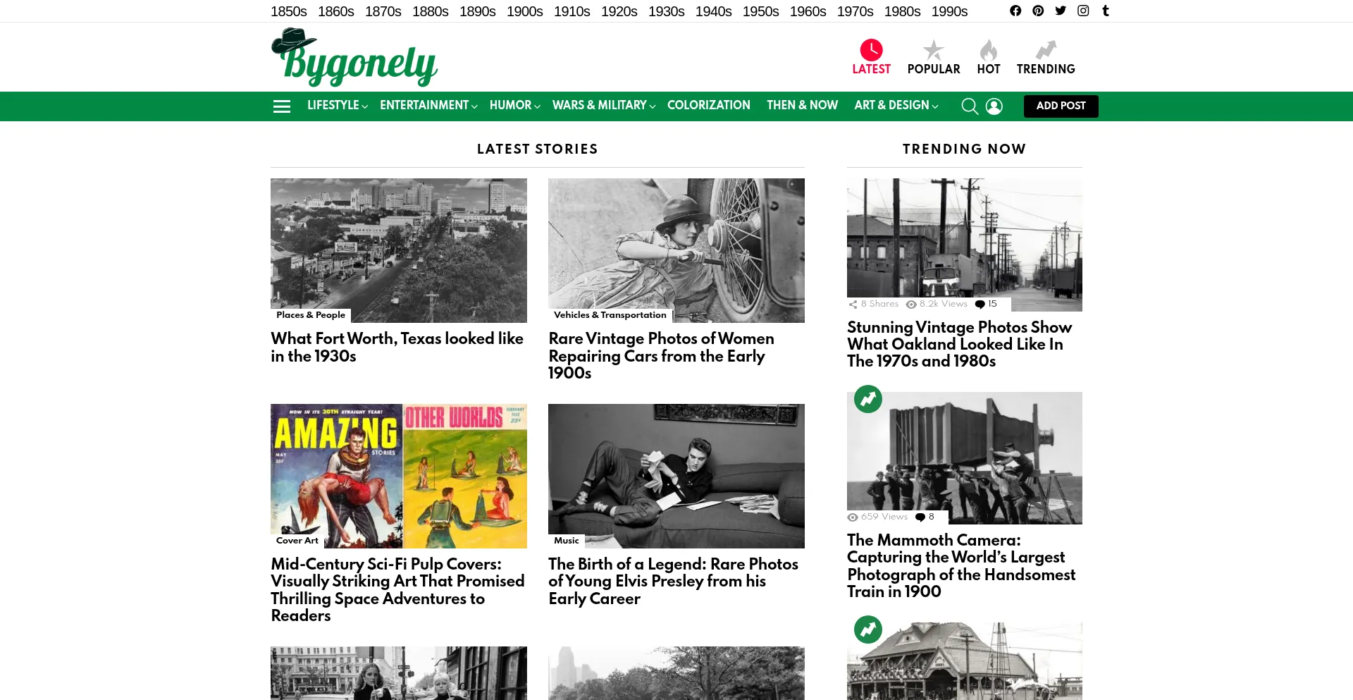 Website screenshot of Bygonely.com