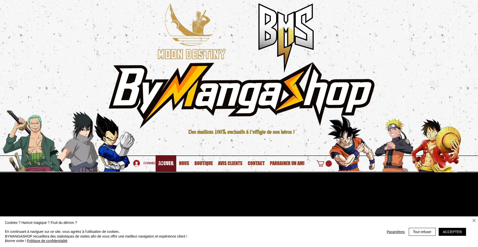 Website screenshot of Bymangashop.fr