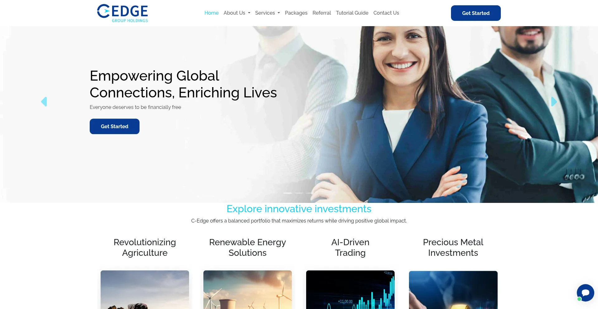 Website screenshot of C-edgegroupholdings.com