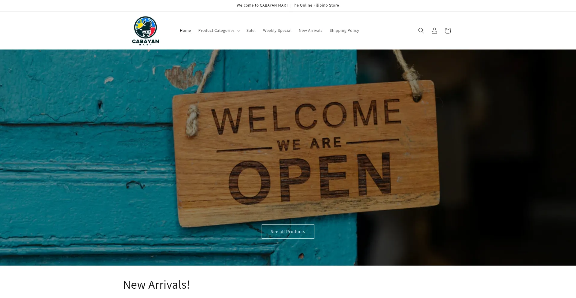 Website screenshot of Cabayanmart.co.nz