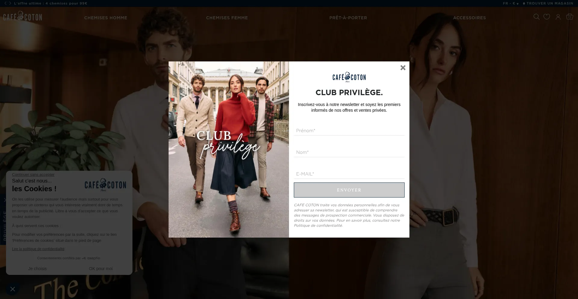 Website screenshot of Cafecoton.com