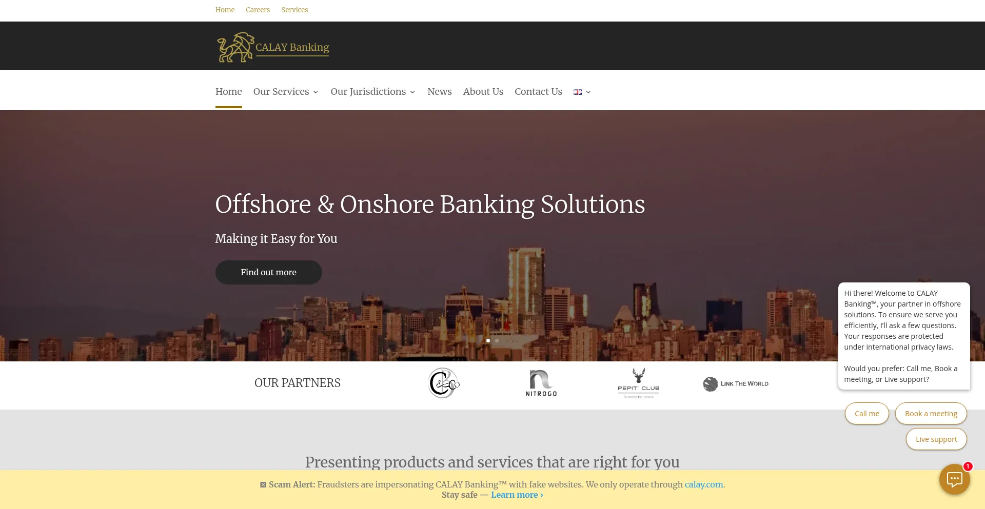 Website screenshot of Calay.com