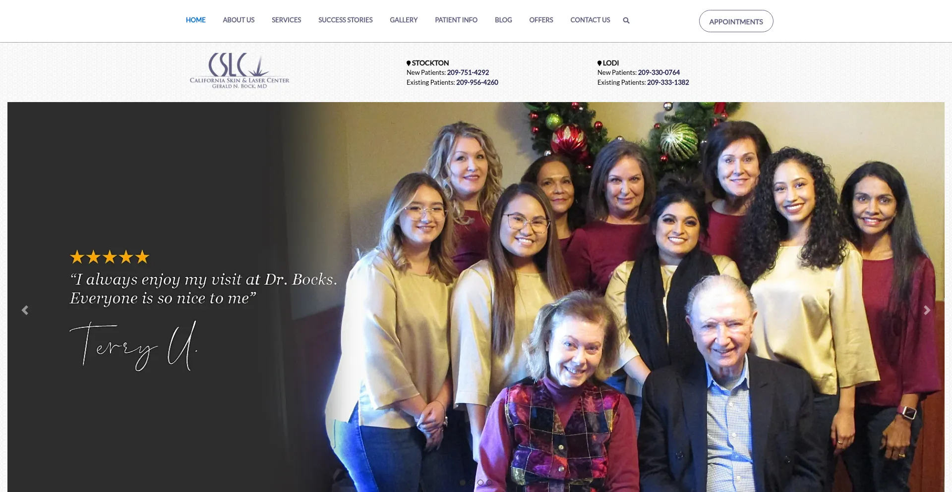 Website screenshot of Californiaskinlaser.com