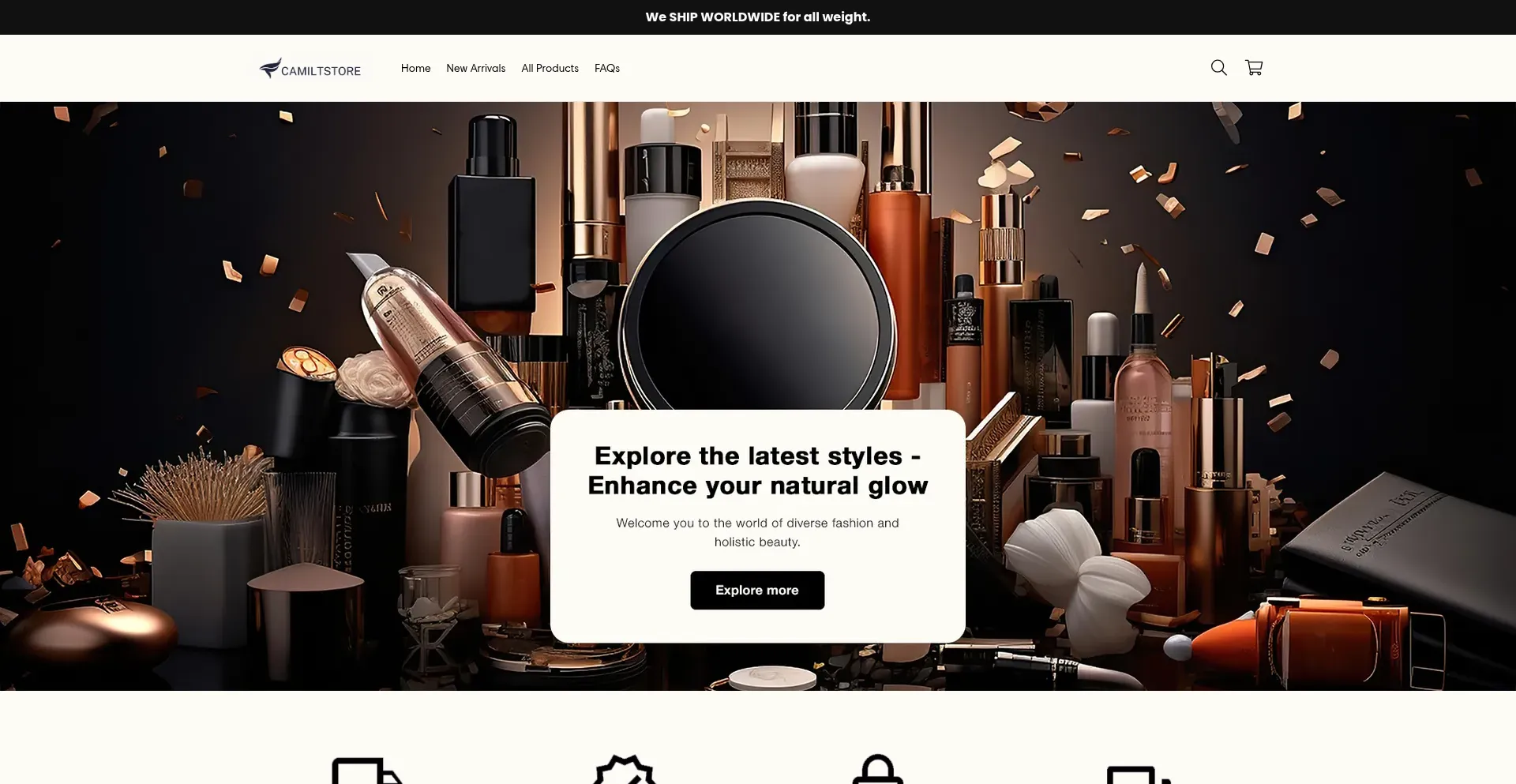 Website screenshot of Camiltstore.com