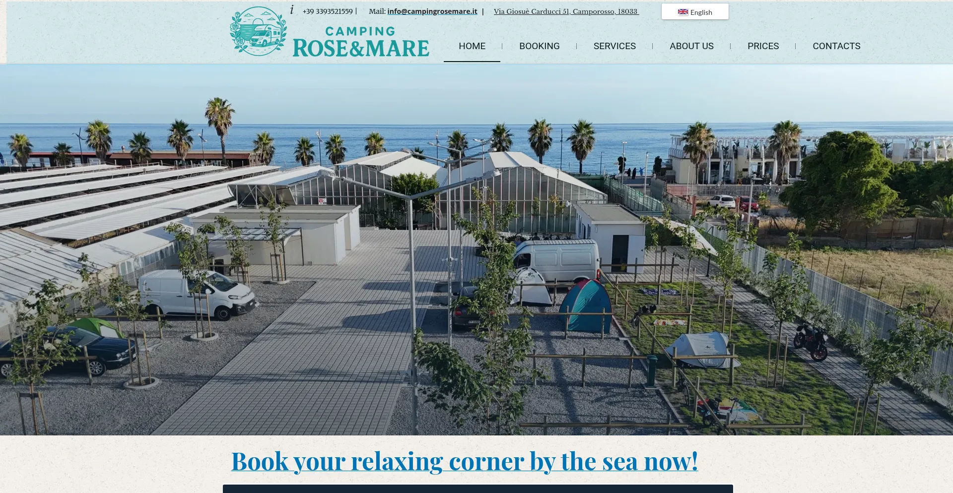 Website screenshot of Campingrosemare.it